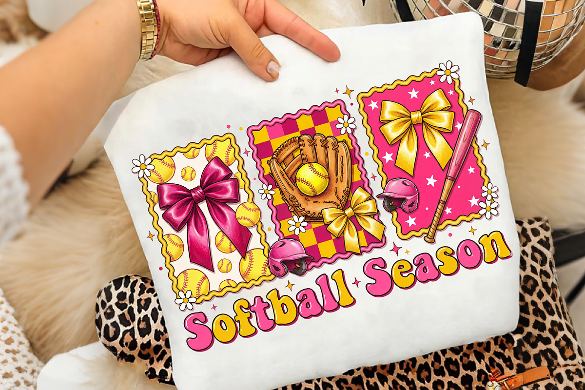 Softball Bow Png, Game Day Softball, an Illustration by CreationArt (Photo 3 of 9)