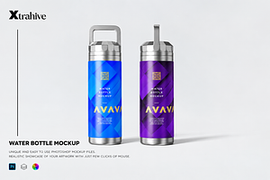 Water Bottle Mockup, a Household Mockup by Xtrahive