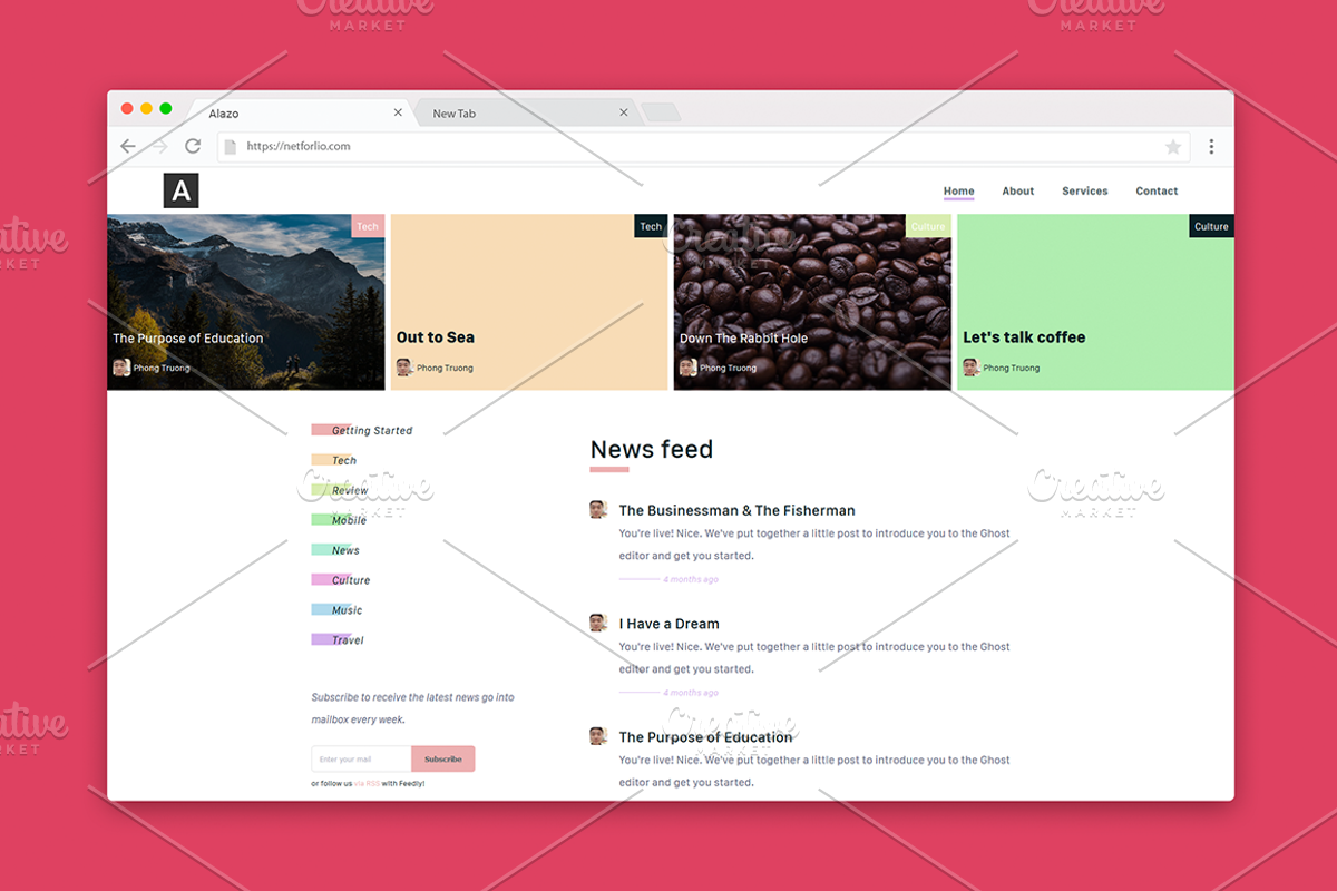 Alazo - Clean & Responsive, a Websites & App Template by Pozi Design (Photo 1 of 7)