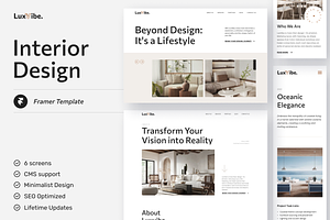 Luxvibe - Interior Design Framer, a Websites & App Template by peterdraw