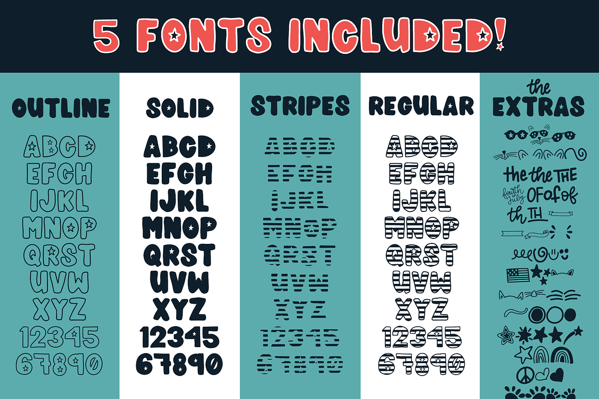 Meowica | A 4th of July Font Family preview 2