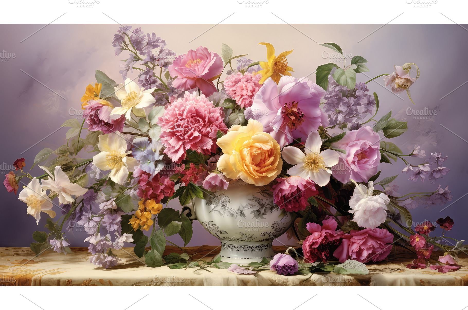 design stencil flowers ai generated, a Nature Photo by pikepicture