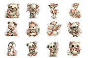Whimsical Animals with Fruits Clipar, an Illustration by Designworld (Thumbnail 4 of 6)