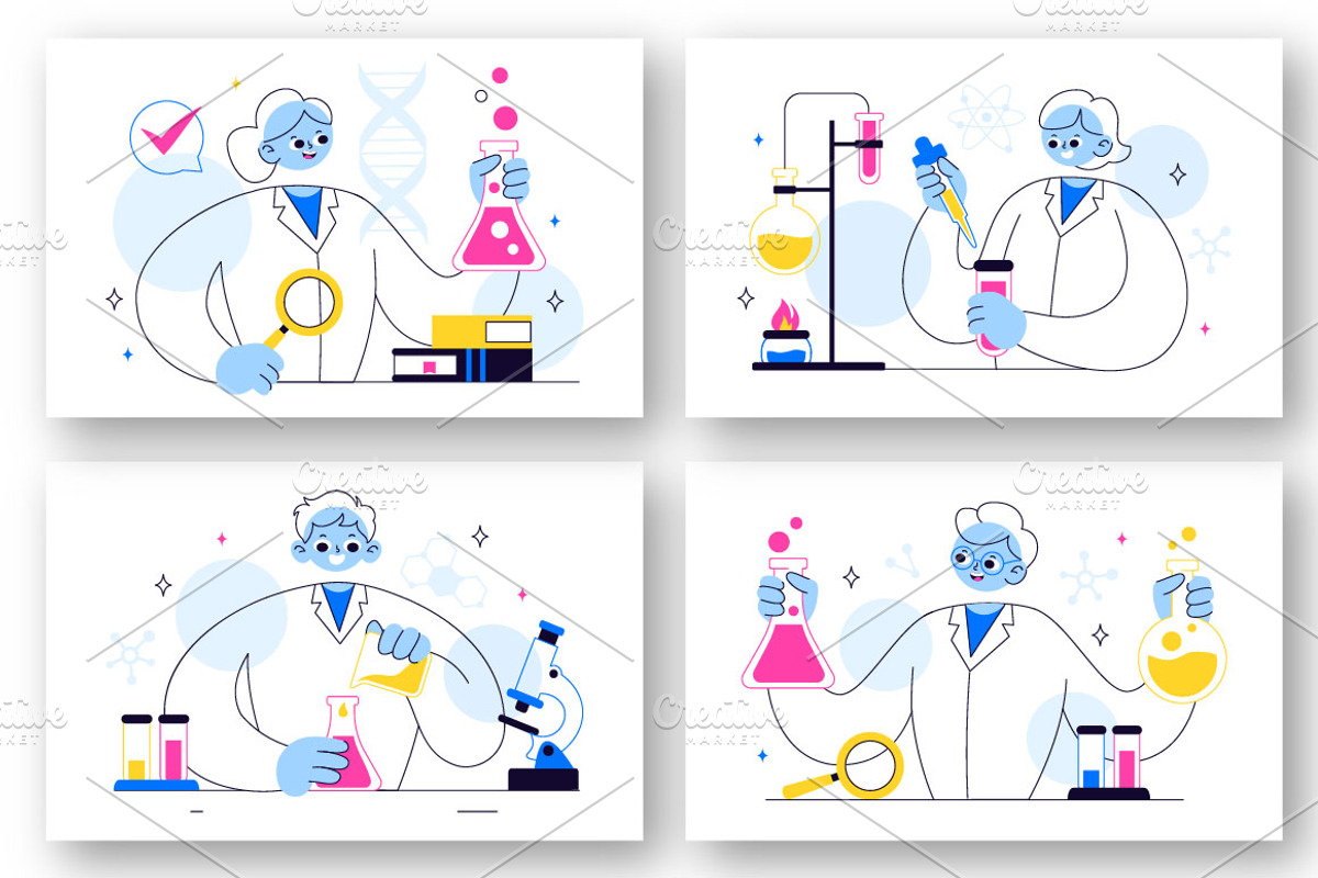 10 Experiments Illustration, a Healthcare Illustration by denayunebgt (Photo 2 of 4)