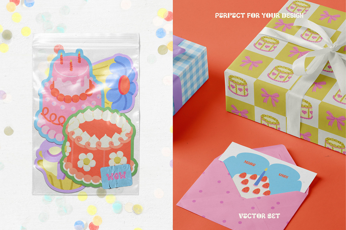 Vintage cakes, bows + BONUS patterns, a Food Illustration by My.Ordinarty (Photo 3 of 11)