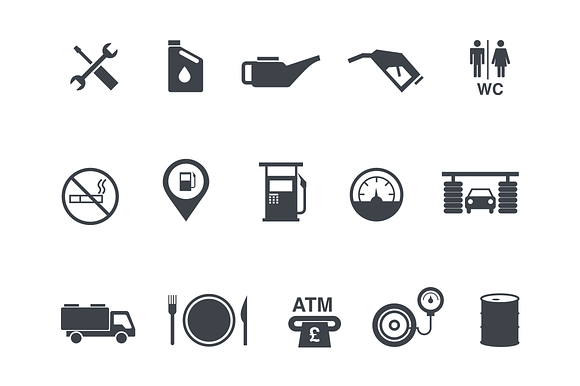15 Gas And Petrol Station Icons