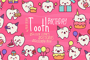 Tooth Birthday Clipart Set, a Healthcare Illustration by Palau (Thumbnail 1 of 10)