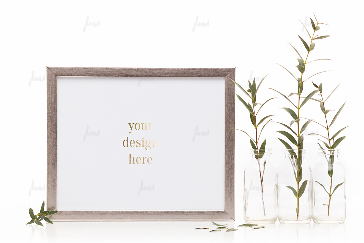 Silver styled frame isolated mockup, a Print Template by JustLikeMyDesktop (Photo 2 of 3)