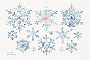 Winter Snowflakes Watercolor, a Seasonal Illustration by YarovaArt (Thumbnail 2 of 17)