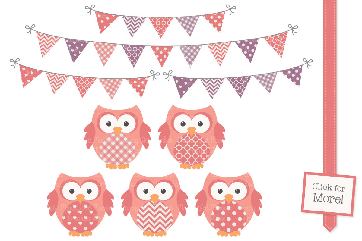 Vintage Girls Owl Vectors & Papers, an Animal Illustration by Amanda Ilkov (Photo 2 of 3)