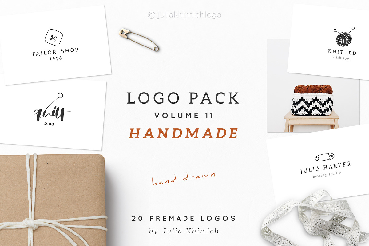 Logo Pack Volume 11. Handmade, a Branding & Logo Template by Mint Air Studio (Photo 1 of 21)