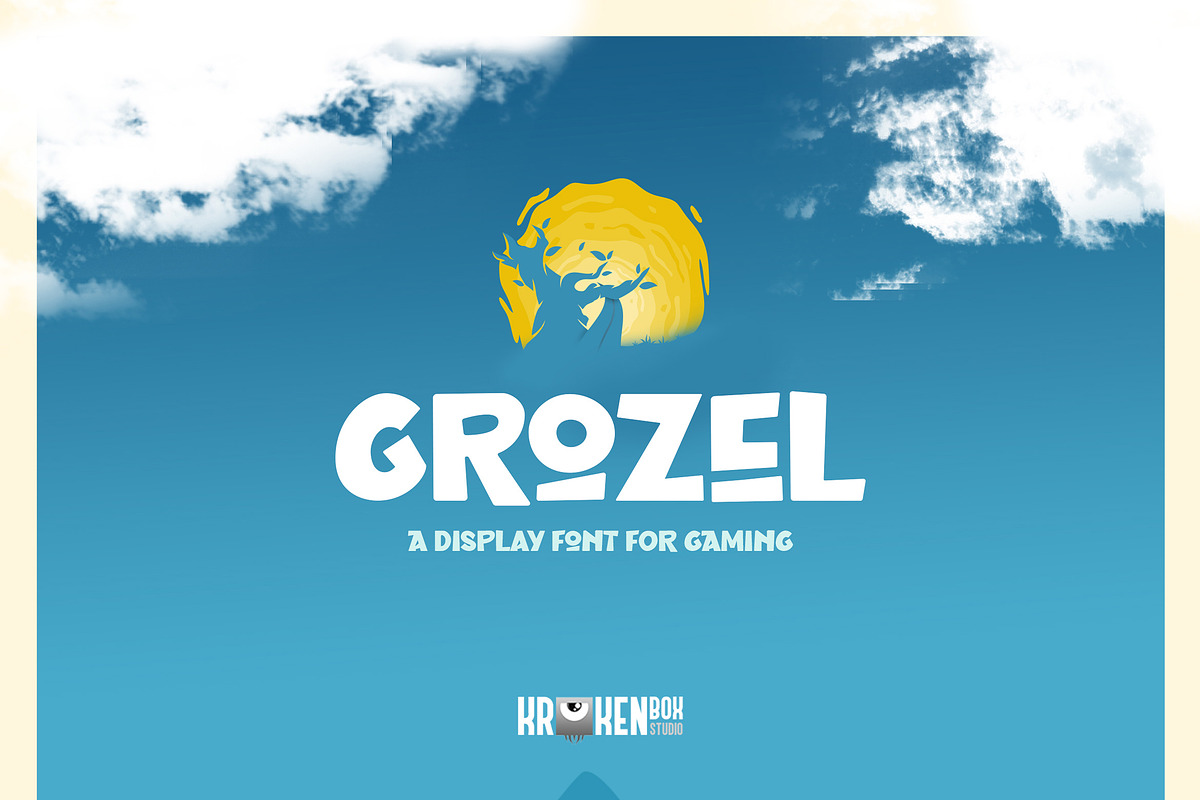 Grozel - Gaming Display Font, a Font by Krakenbox Studio (Photo 1 of 11)
