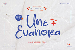 Une Evanora - Marker Handwritten, a Handwritten Font by Lettermine