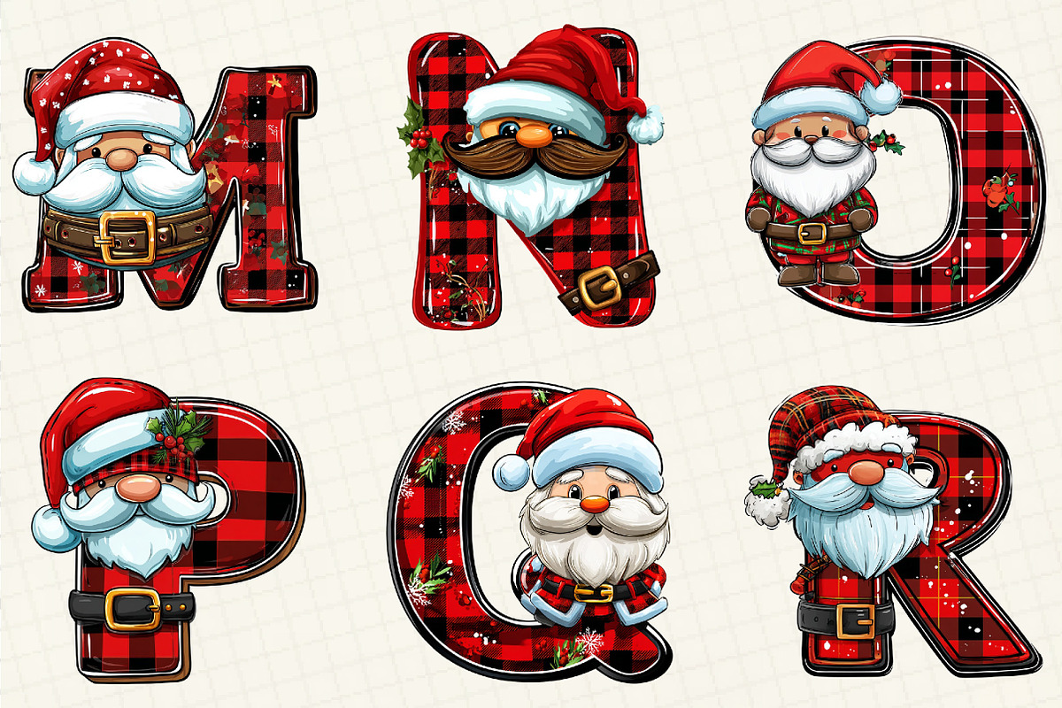 Christmas Alphabet Letters, an Illustration by DreamCafeArt (Photo 4 of 7)