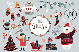 Christmas elements set