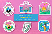 Retro Stickers Adventure Set, a Sport Illustration by T Bild (Thumbnail 1 of 5)