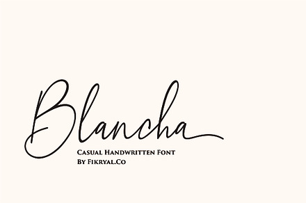 Blancha - Casual Handwritten Font, a Script Font by Fikryal Studio