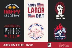 Labor Day T-Shirt Design Bundle, a Graphic by shaondesigns