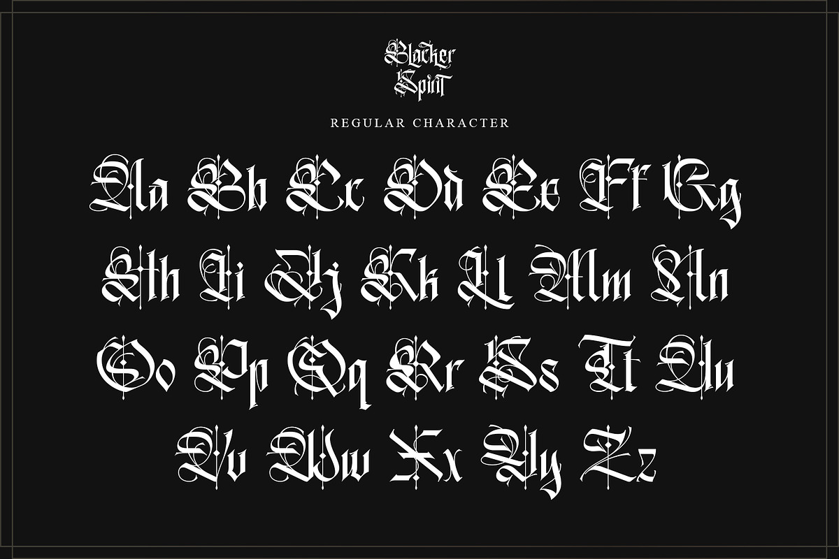 Blacker Spirit, a Blackletter Font by Letterara (Photo 9 of 15)