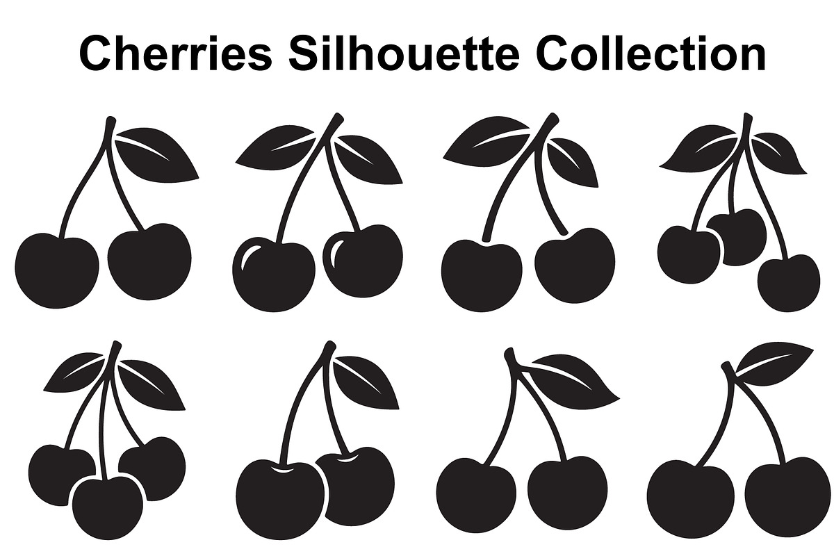 Cherry Stem Silhouette Set, an Object Graphic by Designer_Momina (Photo 1 of 3)