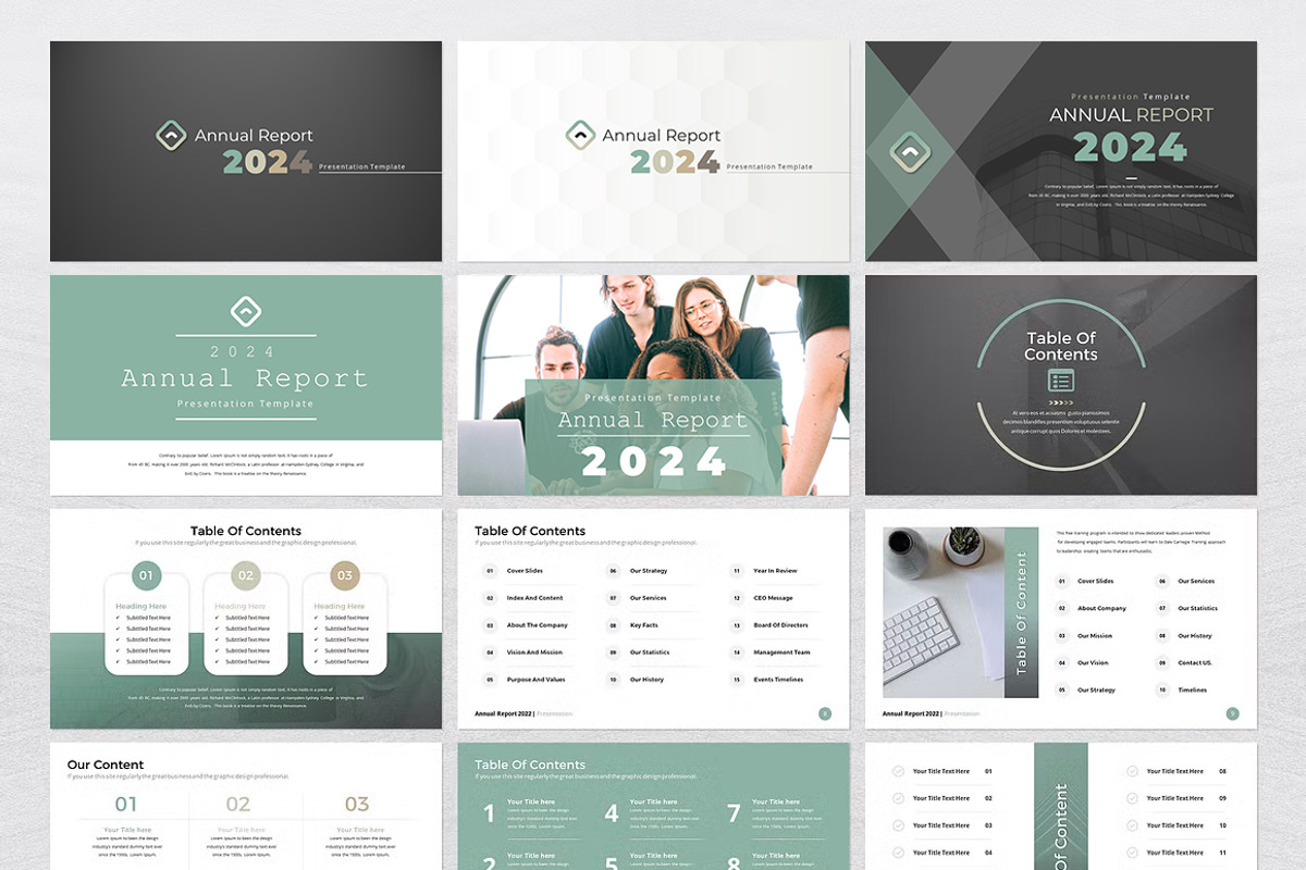 Annual Report PowerPoint Template, a Presentation Template by White Graphic (Photo 5 of 9)