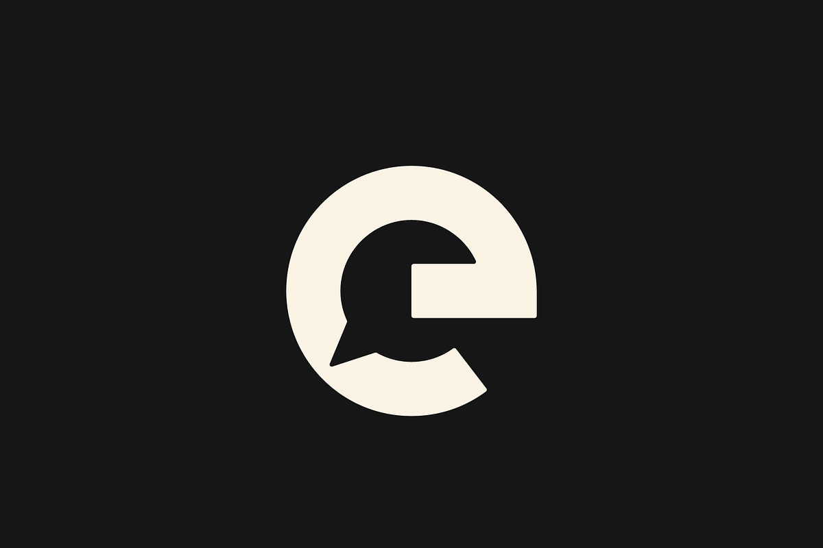 Letter E Chat Logo Template Vector | Creative Market