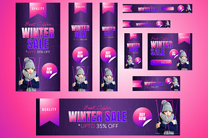 Winter Sale Web Banner Ads, an UI Kit Template by CreativeShaper