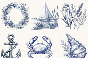 Watercolor Nautical Clipart, an Object Illustration by SparkyDesignsUS (Thumbnail 2 of 9)