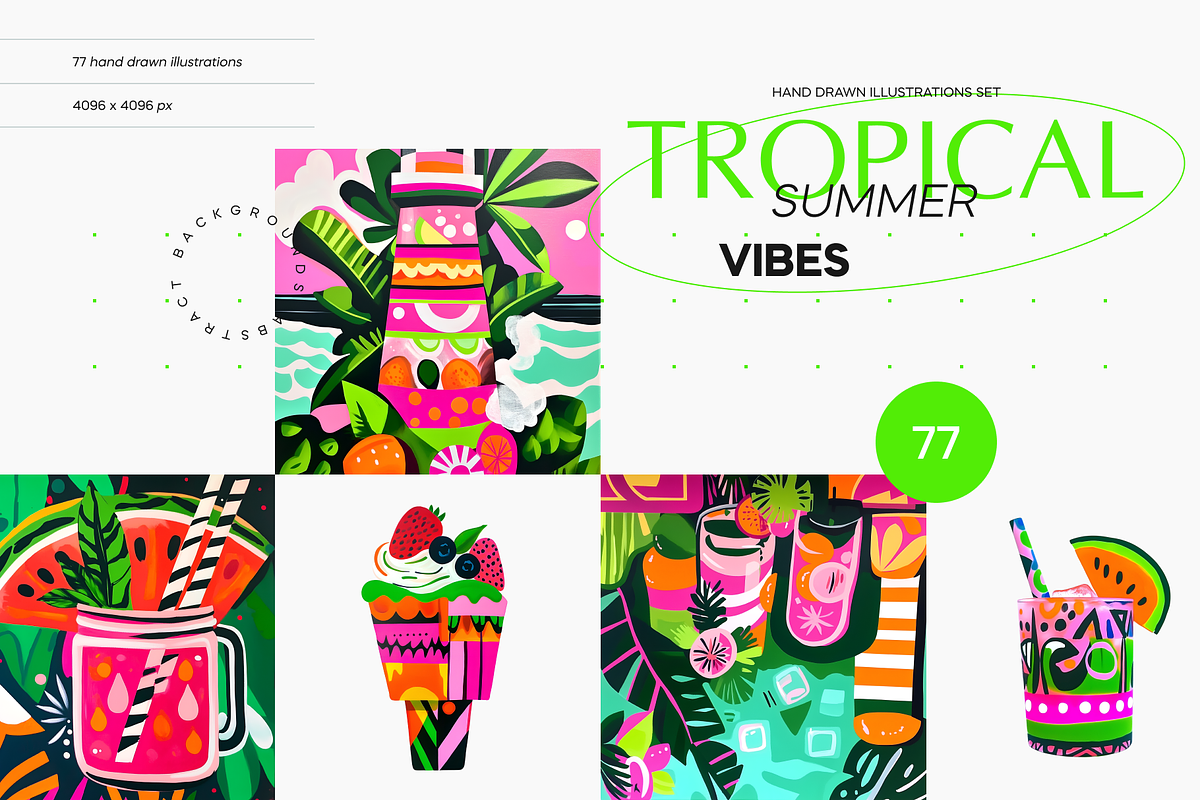 Poster Tropical Summer Vibes, a Seasonal Illustration by Lumeno (Photo 1 of 6)