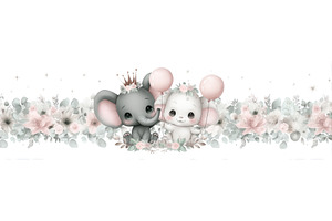 A hand-drawn illustration set, an Animal Photo by ZinetroN