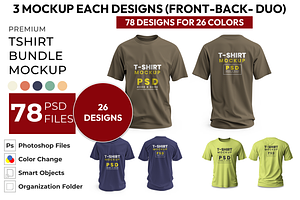 BUNDLE Tshirt Clothing Mockup