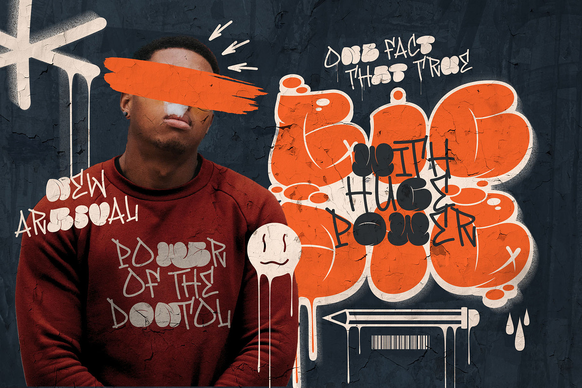Famous Bomber Graffiti Mix Font, a Handwritten Font by alit design (Photo 5 of 30)