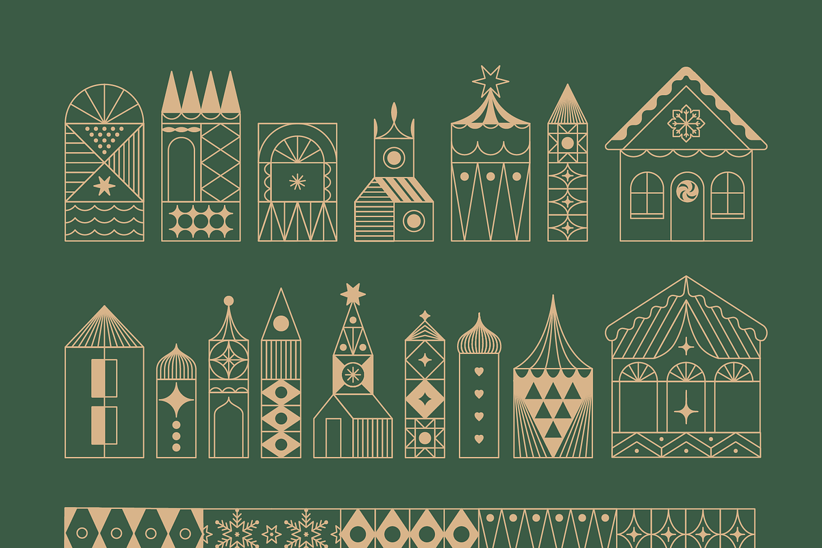 Christmas linear design elements, an Object Graphic by venimo (Photo 10 of 12)