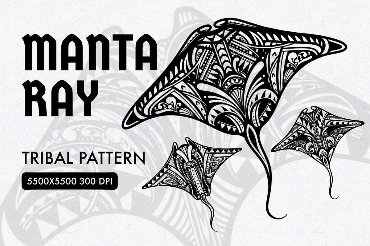 Tribal Pattern Manta Ray Sea Animal, an Animal Illustration by Membara Graphic (Photo 1 of 5)