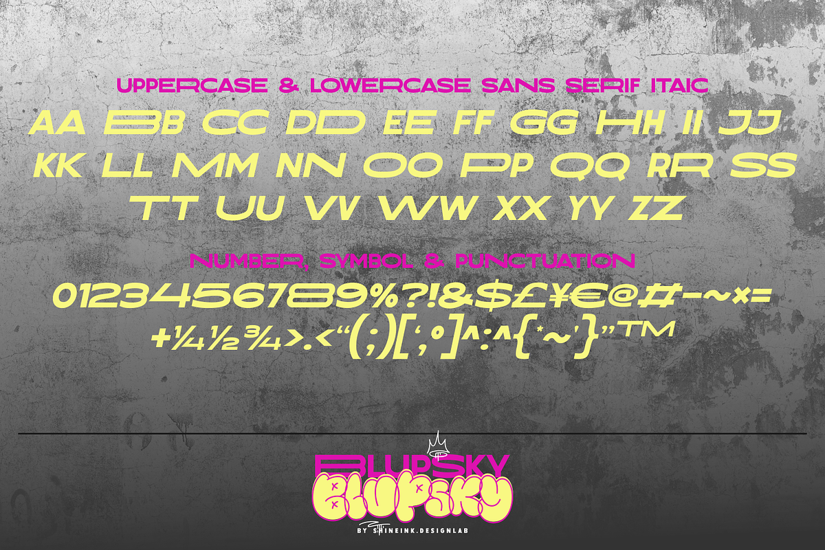 Blupsky, a Font by shineink.designlab (Photo 15 of 16)