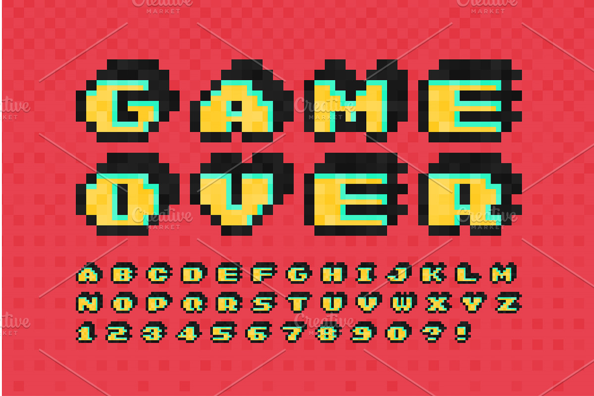Pixel vector alphabet design, an Object Illustration by Revelstockart