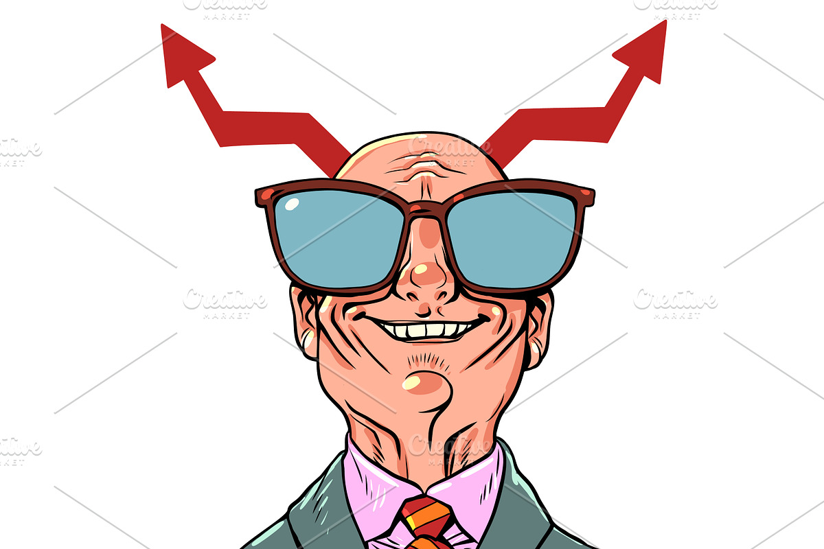 Charts as horns. The villainous boss, a Person Illustration by rogistok