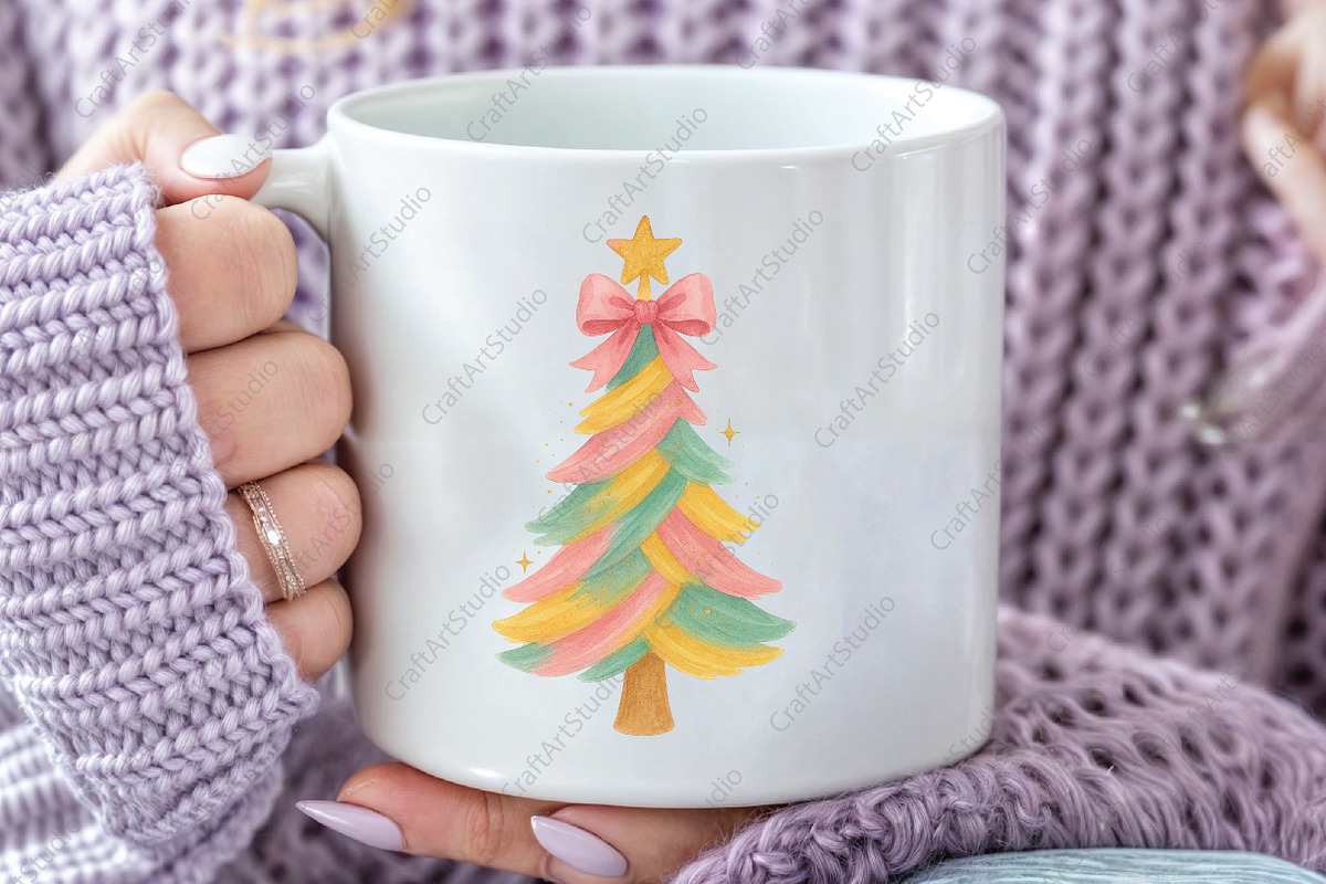 Preppy Brushstroke Christmas Tree, an Illustration by CraftArtStudio (Photo 3 of 4)