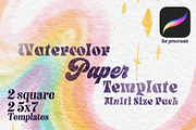 Watercolor Paper Texture Templates, a Layer Style Add-On by Dear Darling Design (Thumbnail 1 of 6)