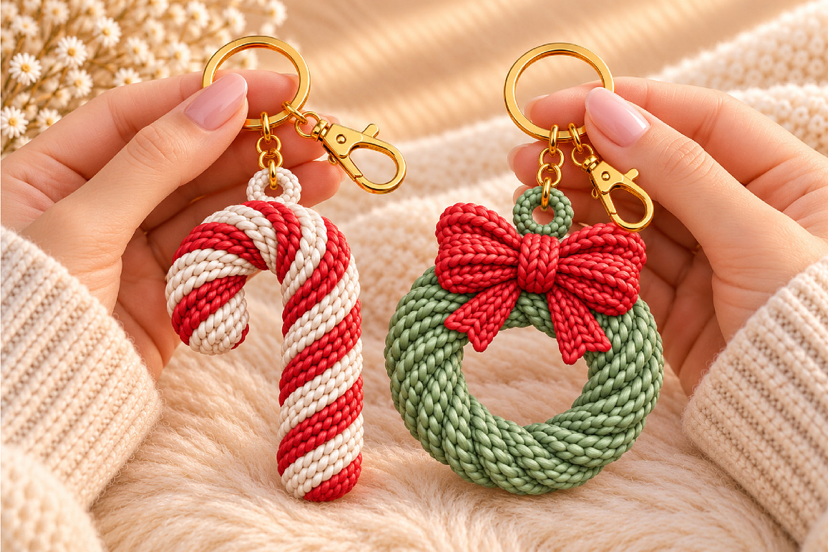 Cozy Knitted Christmas Keychain STL, an Object 3D Model by Layerology (Photo 3 of 3)