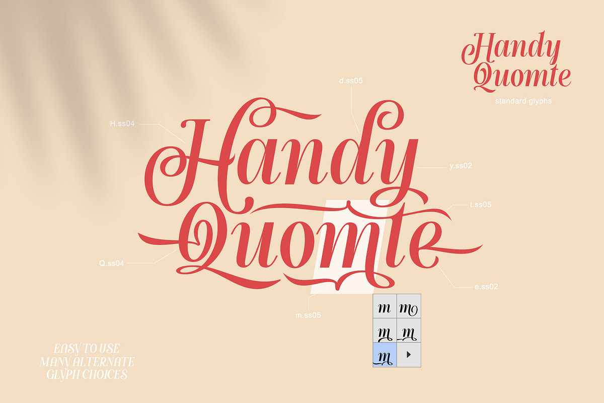 Handy Quomte, a Script Font by alit design (Photo 14 of 18)