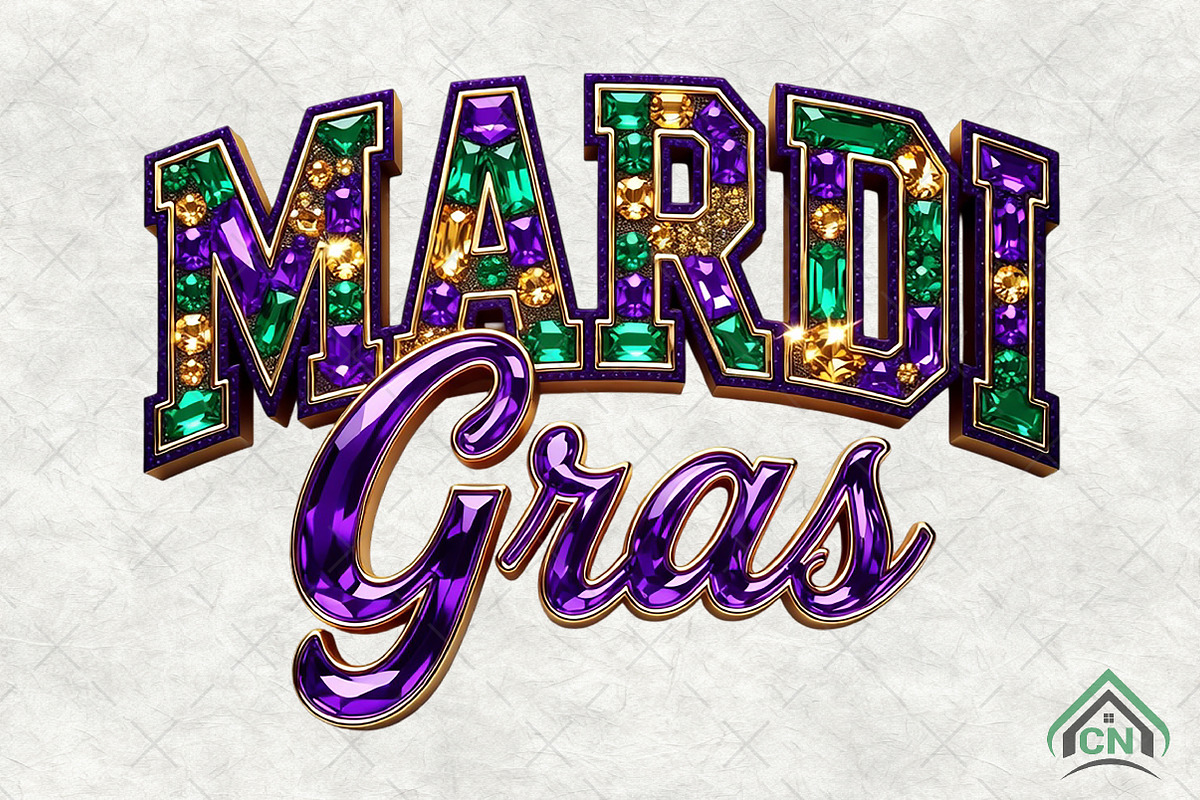 Mardi Gras Rhinestone PNG, an Illustration by Craft Nest (Photo 1 of 4)