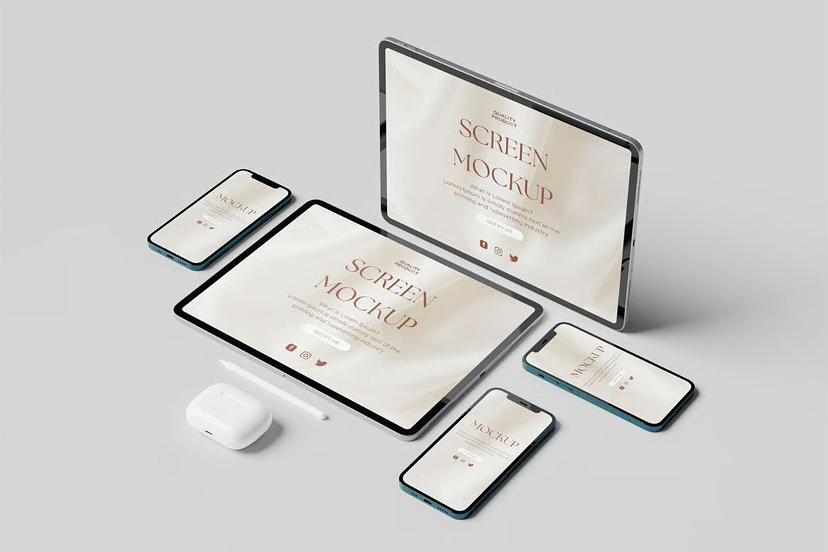 iPhone 12 & iPad Pro Mockup, an iPhone Mockup by zpackcreative (Photo 3 of 6)