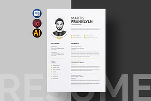 Minimal Resume/CV Template, a Resume Template by Pixelpick
