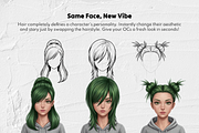 135 Y2K Female Hair Procreate Stamps, a Brush Add-On by Selentaori Studio (Thumbnail 9 of 10)