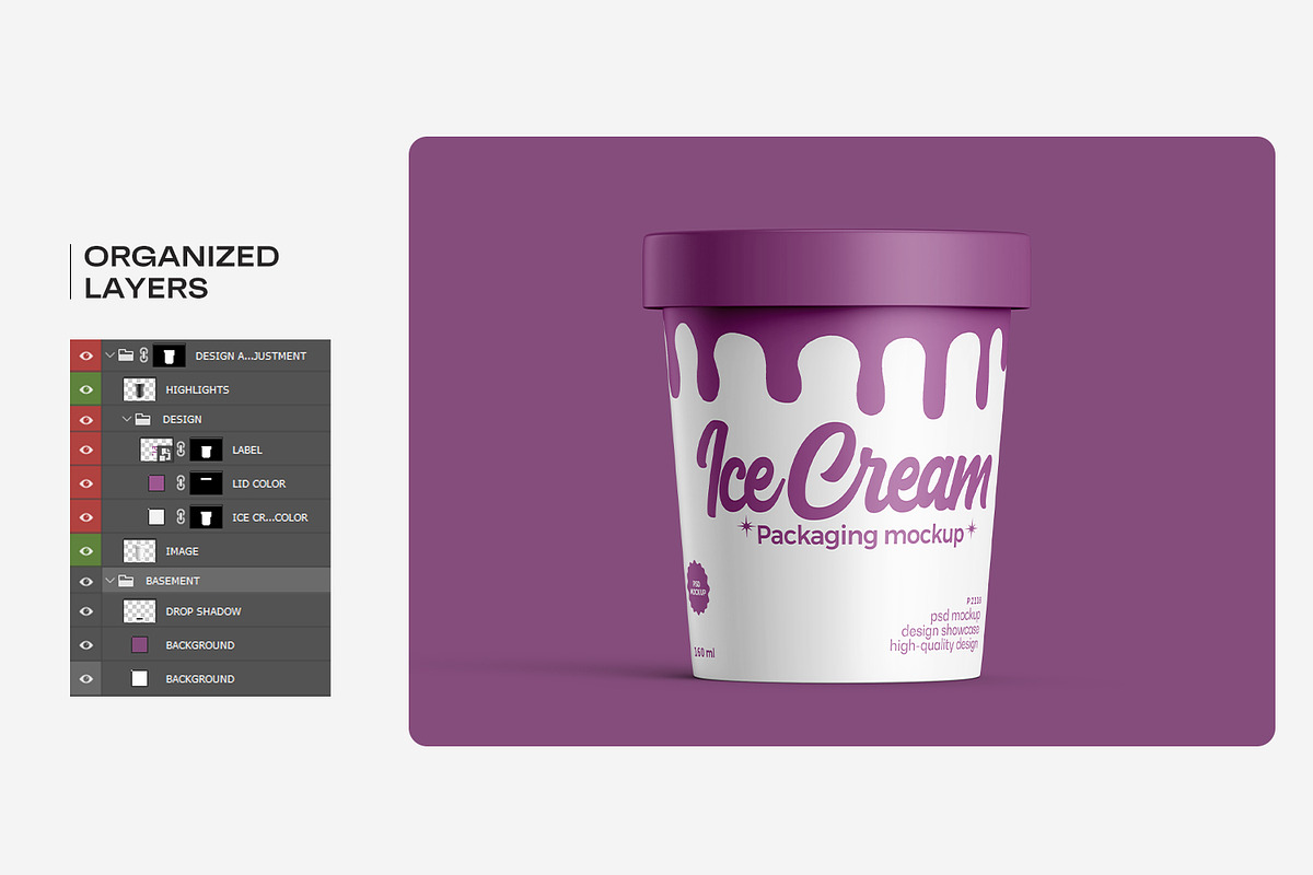 Ice Cream Tub Mockup, a Packaging Mockup by RamStudio2 (Photo 12 of 14)