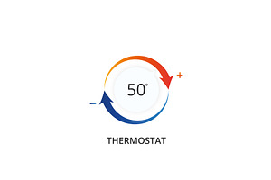 Thermostat icon. Climate control, a Technology Illustration by Vector Creator