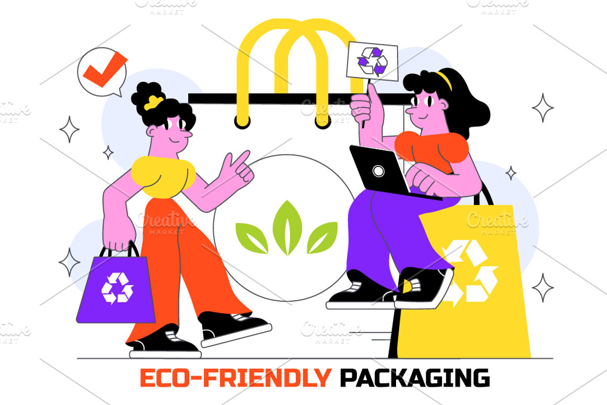 10 Eco Friendly Packaging, a Person Illustration by denayunebgt (Photo 4 of 4)