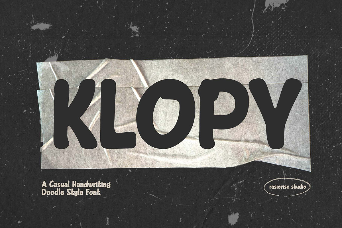 Klopy a Casual Doodle Font, a Handwritten Font by Rasiorise Studio (Photo 1 of 11)