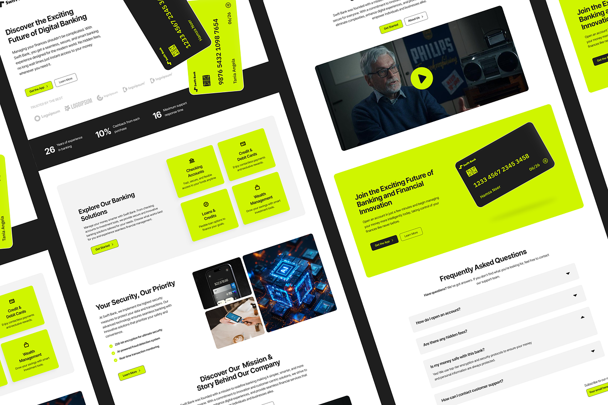 Modern Fintech Bank Landing Page, a Landing Page Template by Dirtytemp Studio (Photo 3 of 6)
